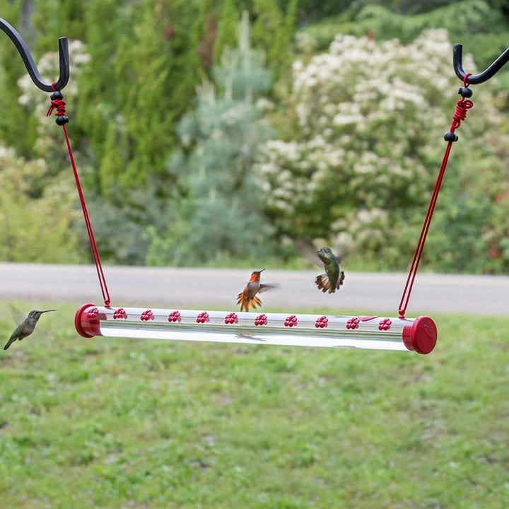 Transform Your Garden with the Hanging Long Tube With Flowers Bird Feeder