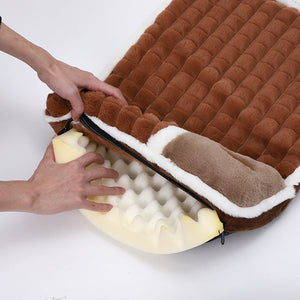 Discover the Ultimate Comfort: Large Grid Rabbit Fur Pet Floor Mat