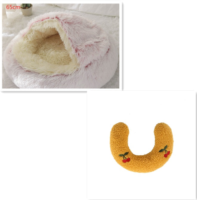 Winter Round Plush Warm Bed