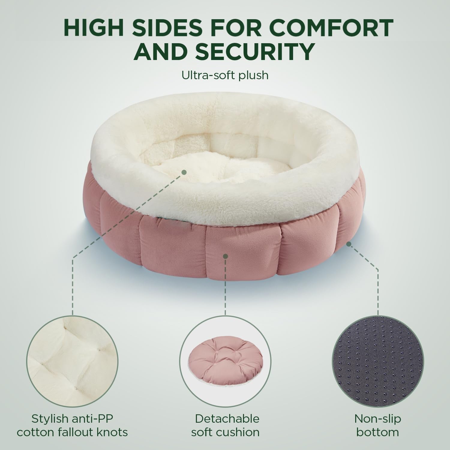 Round Plush Anti-Slip Bottom Pet Bed