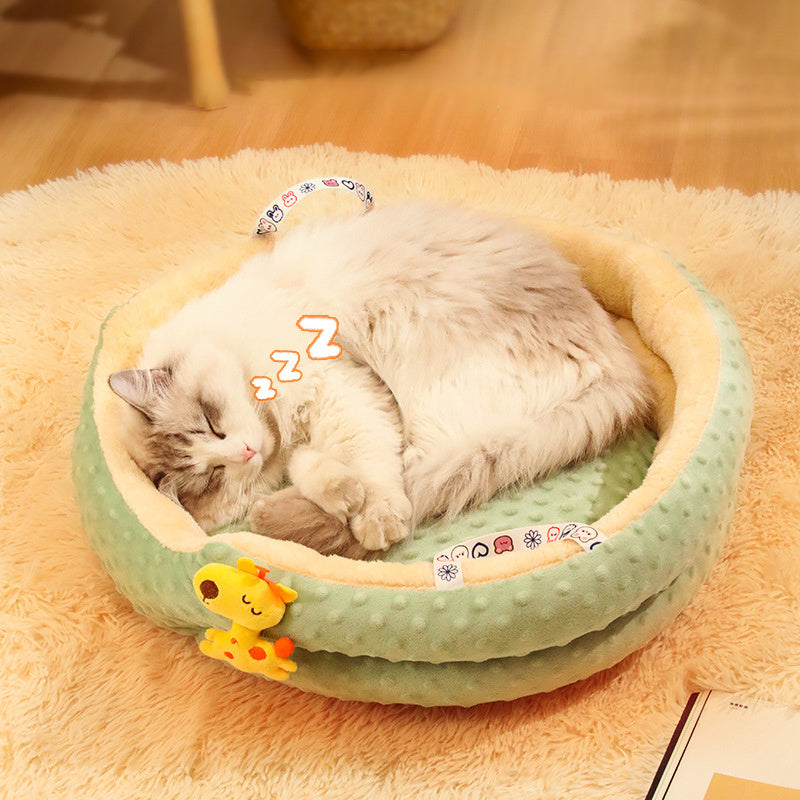 Portable Round Winter Warm Pet Bed