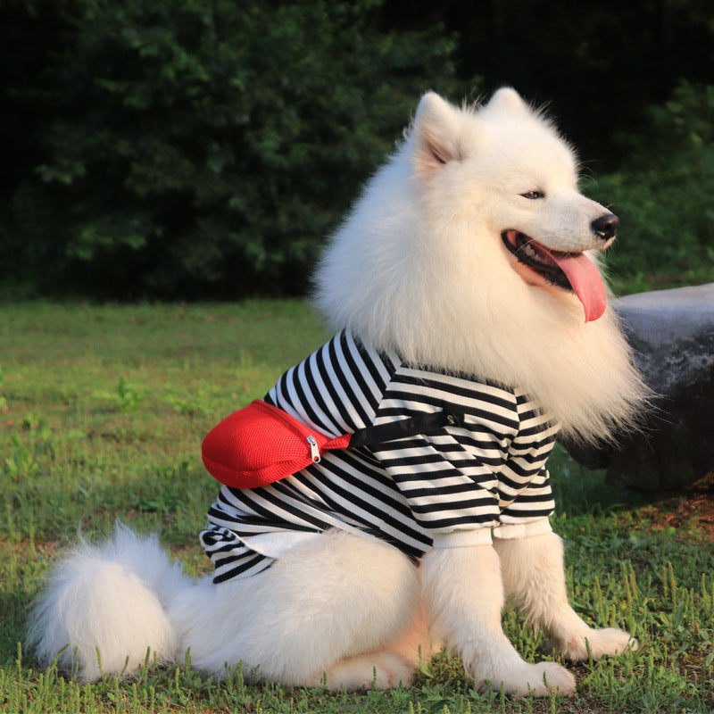 Medium-sized Dog Striped Thin Vest