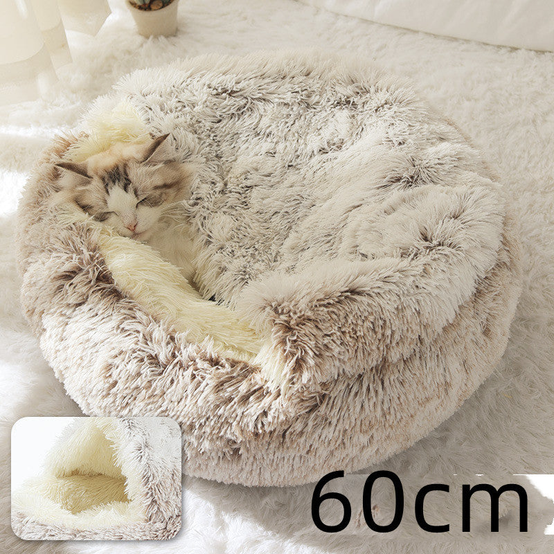 Winter Round Plush Warm Bed