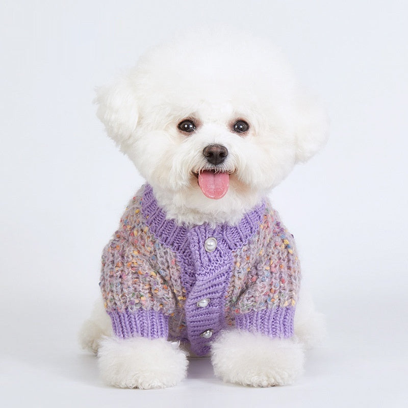 Dog Sweater Soft Cardigan Clothes