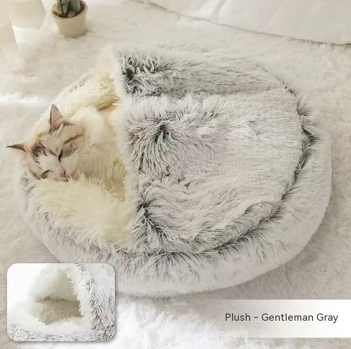 Winter Round Plush Warm Bed