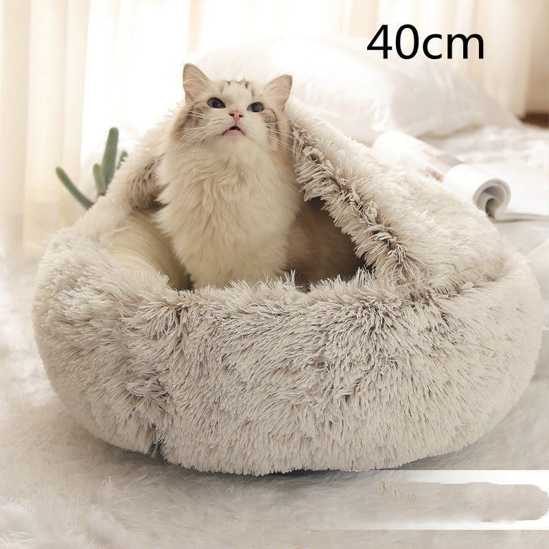 Winter Round Plush Warm Bed