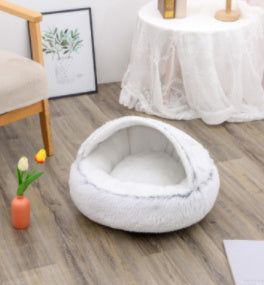 Winter Round Plush Warm Bed