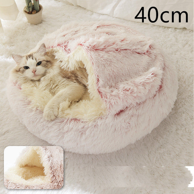 Winter Round Plush Warm Bed