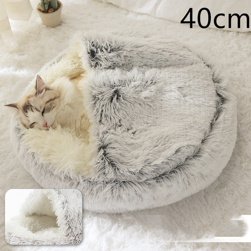 Winter Round Plush Warm Bed