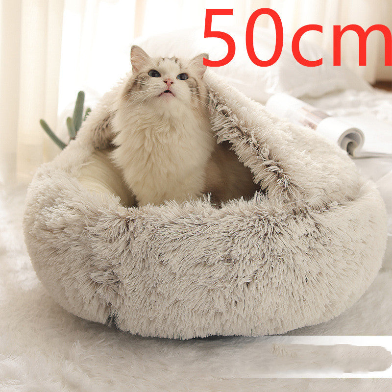 Winter Round Plush Warm Bed
