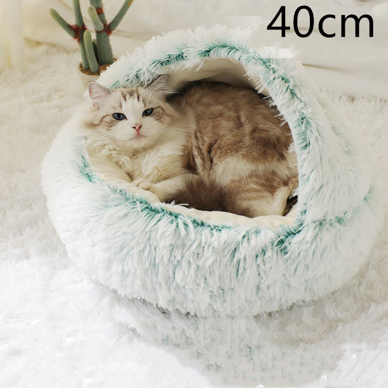 Winter Round Plush Warm Bed
