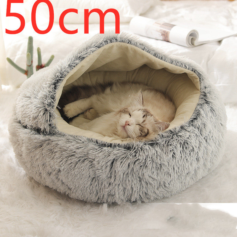 Winter Round Plush Warm Bed