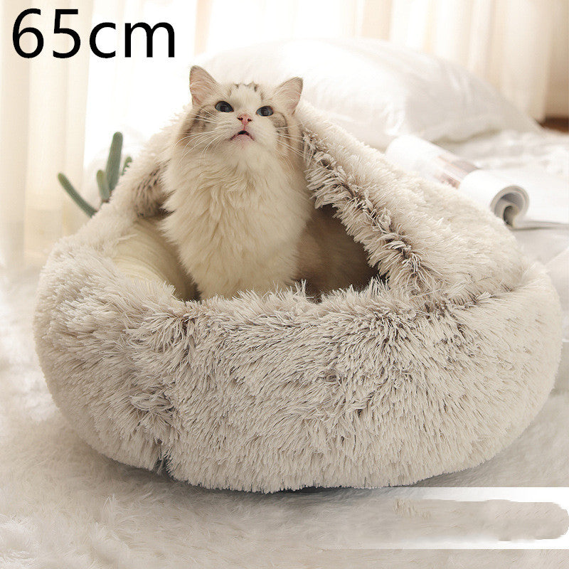 Winter Round Plush Warm Bed