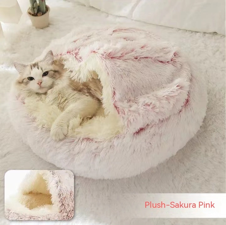 Winter Round Plush Warm Bed