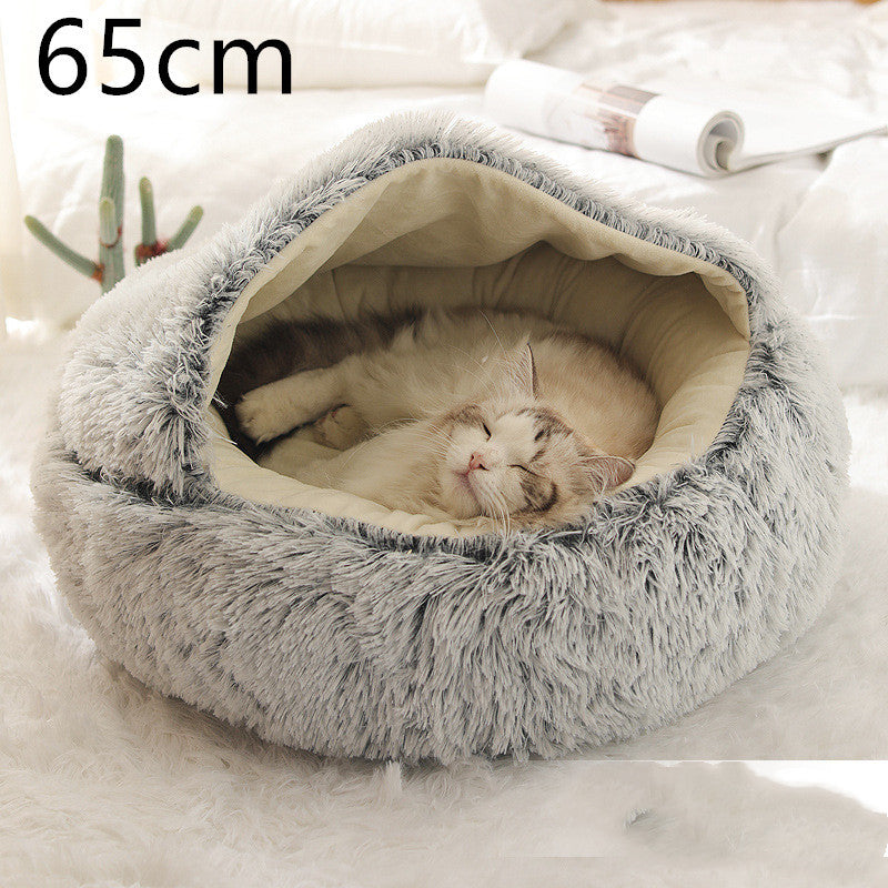 Winter Round Plush Warm Bed
