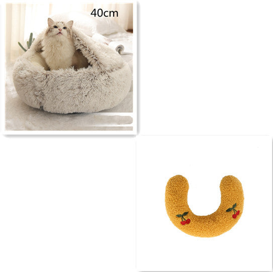 Winter Round Plush Warm Bed