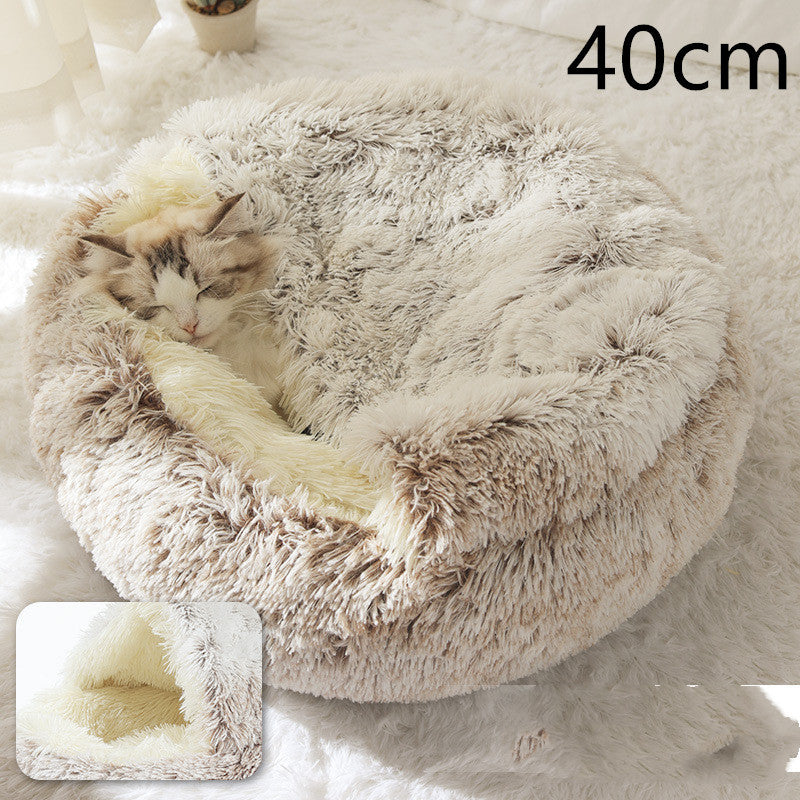 Winter Round Plush Warm Bed