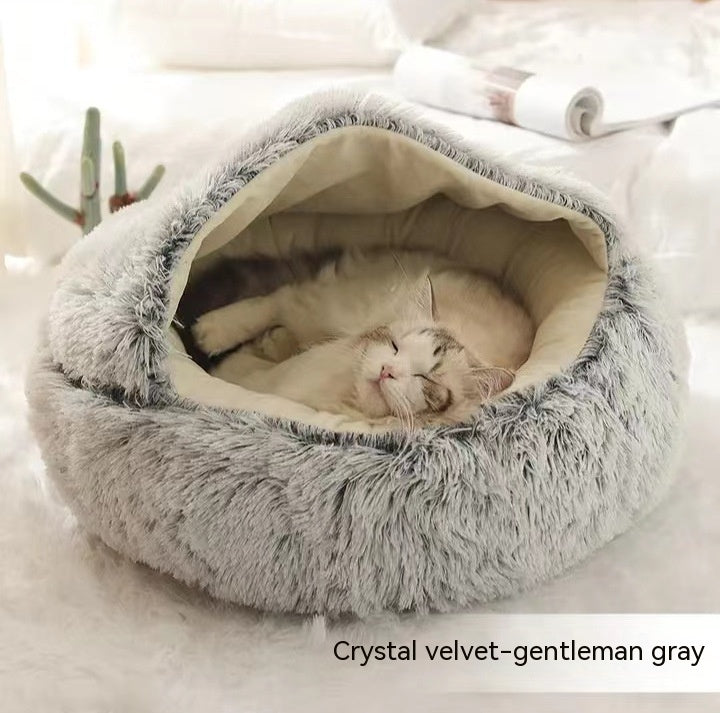 Winter Round Plush Warm Bed