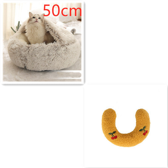 Winter Round Plush Warm Bed