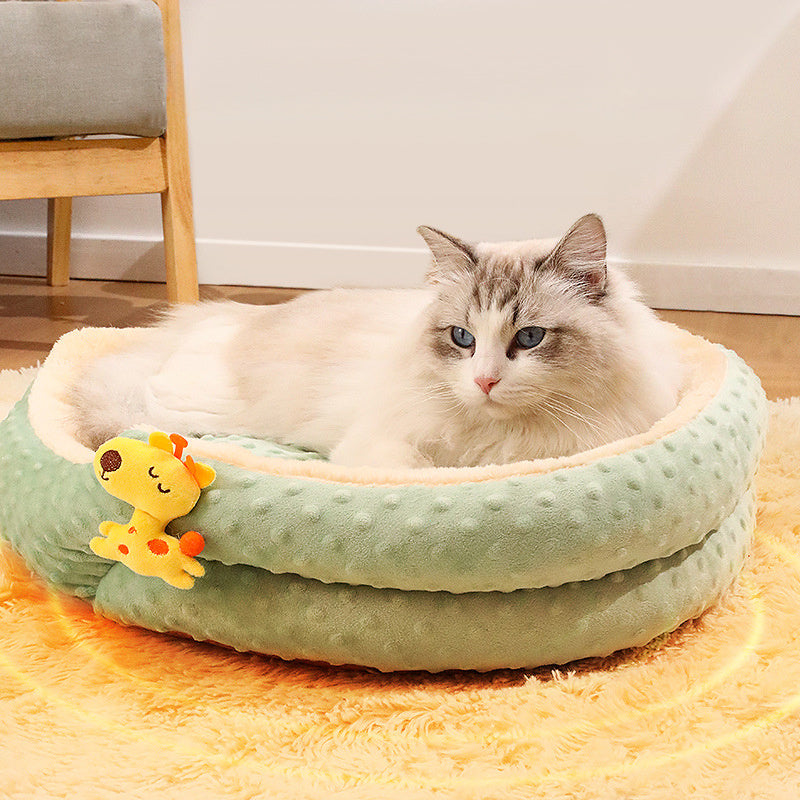 Portable Round Winter Warm Pet Bed
