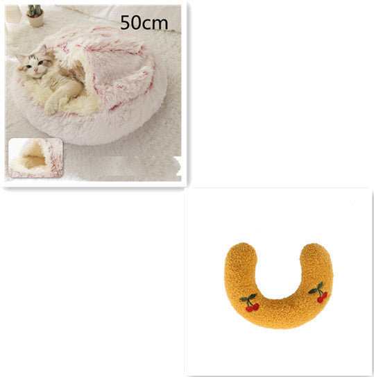 Winter Round Plush Warm Bed