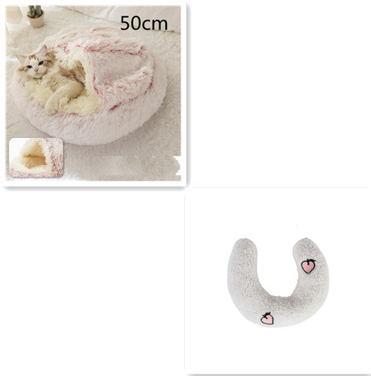 Winter Round Plush Warm Bed