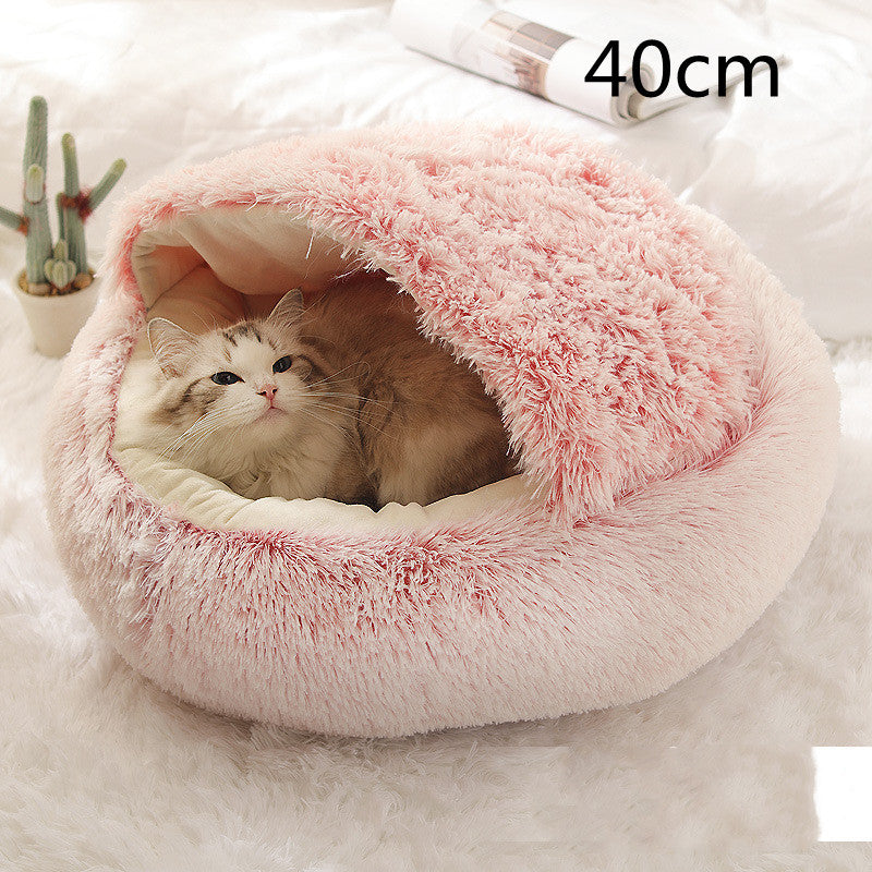 Winter Round Plush Warm Bed