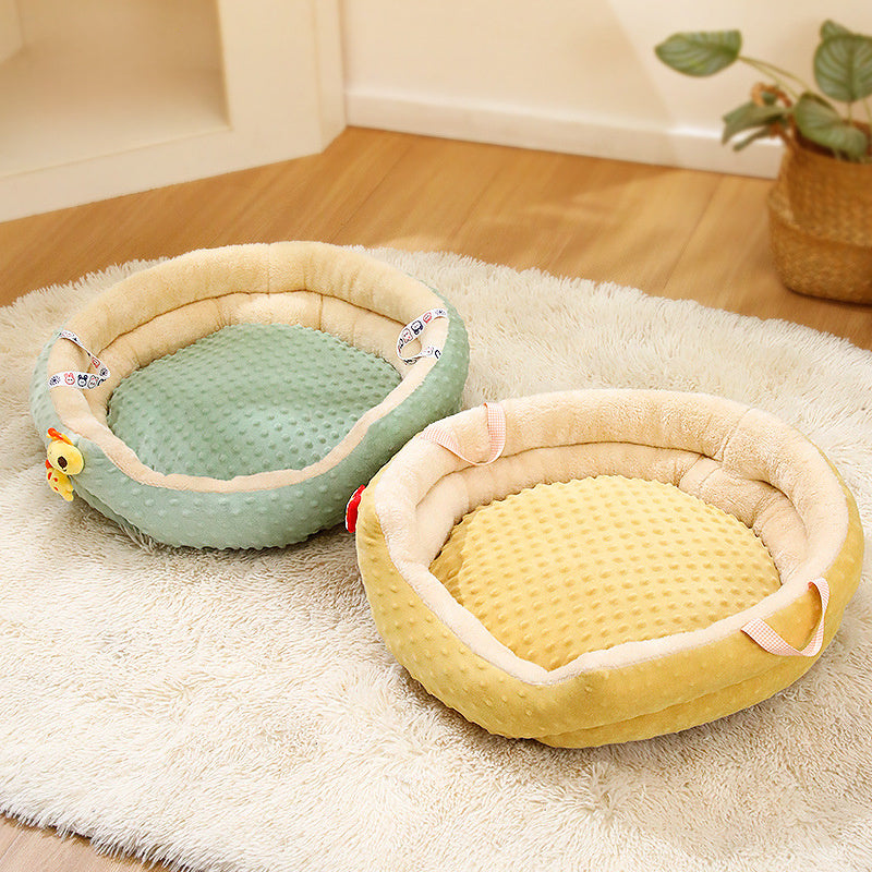 Portable Round Winter Warm Pet Bed