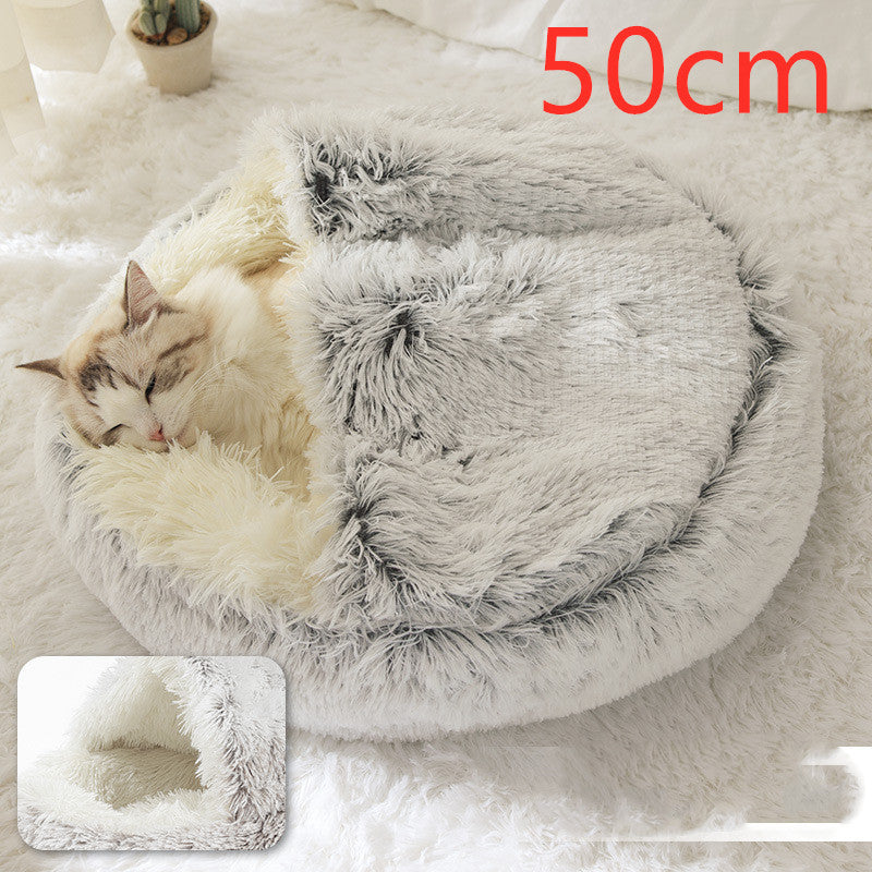 Winter Round Plush Warm Bed