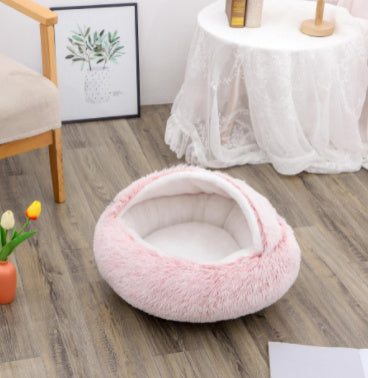 Winter Round Plush Warm Bed