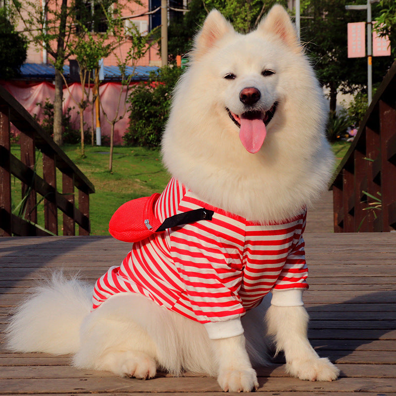 Medium-sized Dog Striped Thin Vest