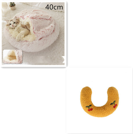 Winter Round Plush Warm Bed