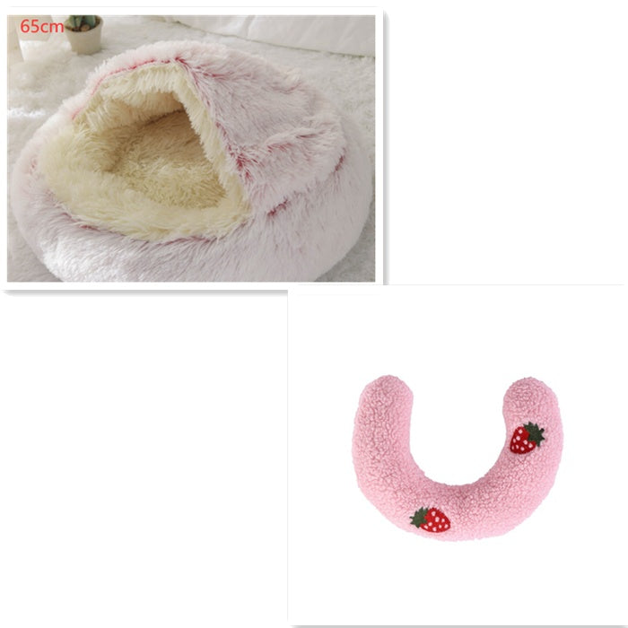 Winter Round Plush Warm Bed