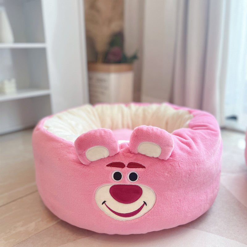 Universal Autumn And Winter Plush Round Pet Bed