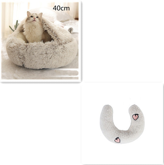 Winter Round Plush Warm Bed