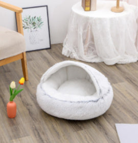 Winter Round Plush Warm Bed
