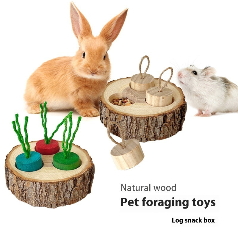 Rabbit Wooden Pet Foraging Snack Box