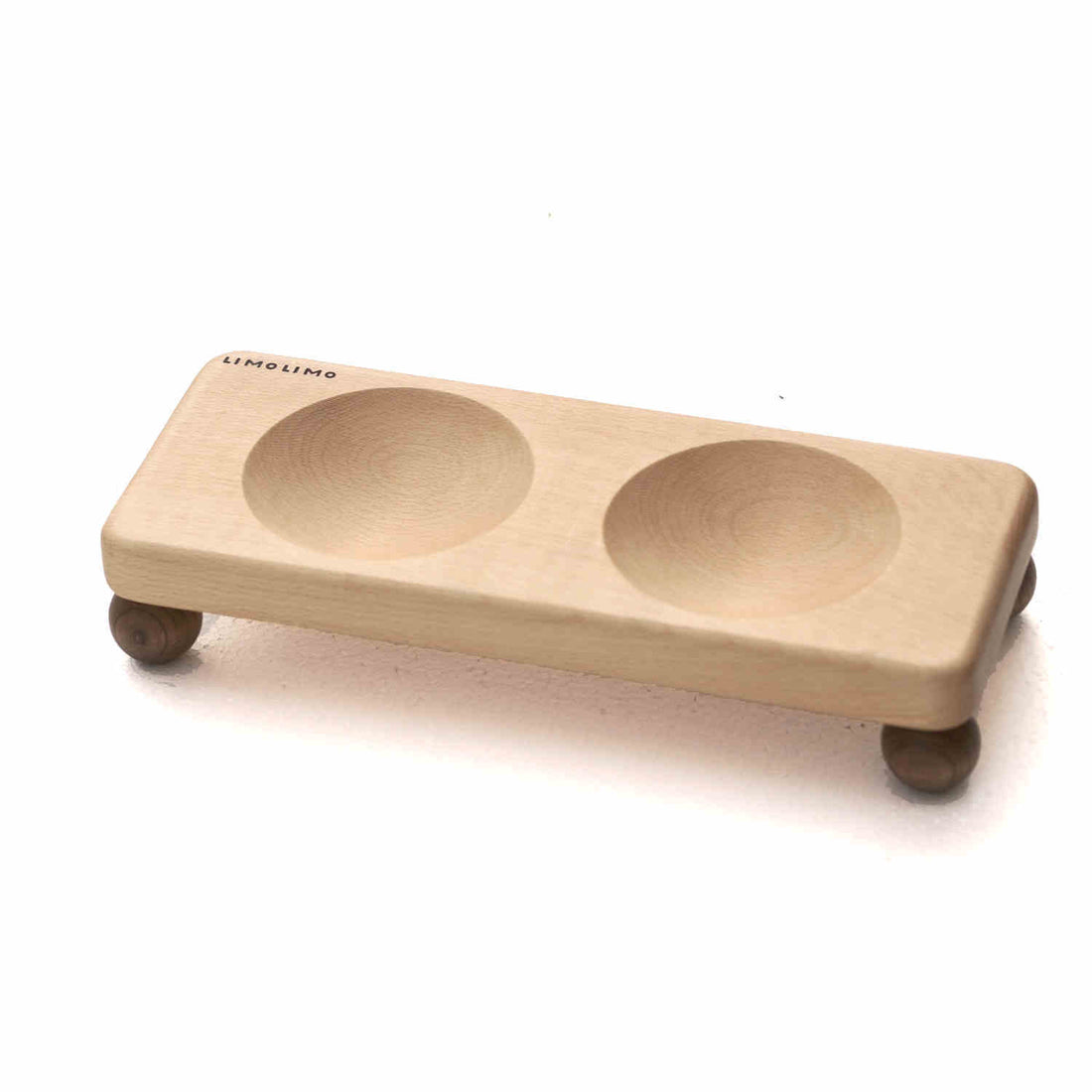 Solid Wood Pet Ceramic Feeding Bowl