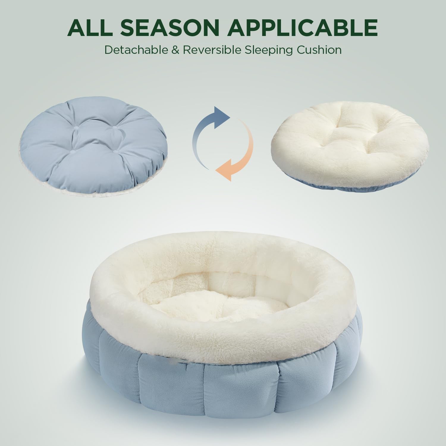 Round Plush Anti-Slip Bottom Pet Bed