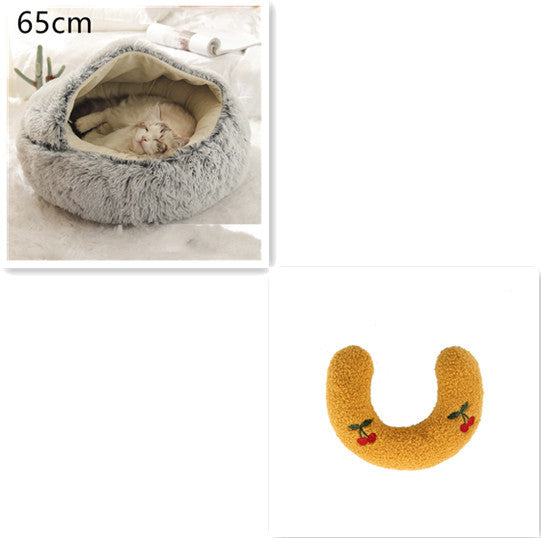 Winter Round Plush Warm Bed