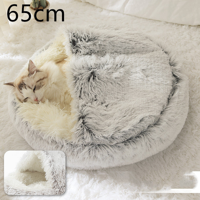 Winter Round Plush Warm Bed