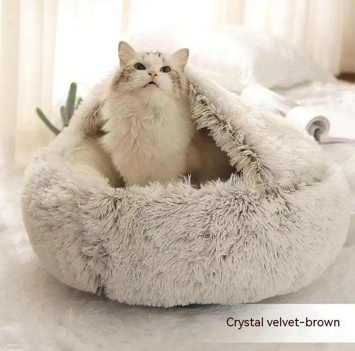 Winter Round Plush Warm Bed