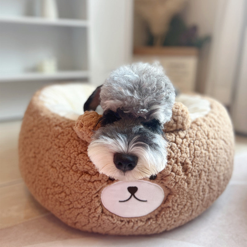 Universal Autumn And Winter Plush Round Pet Bed