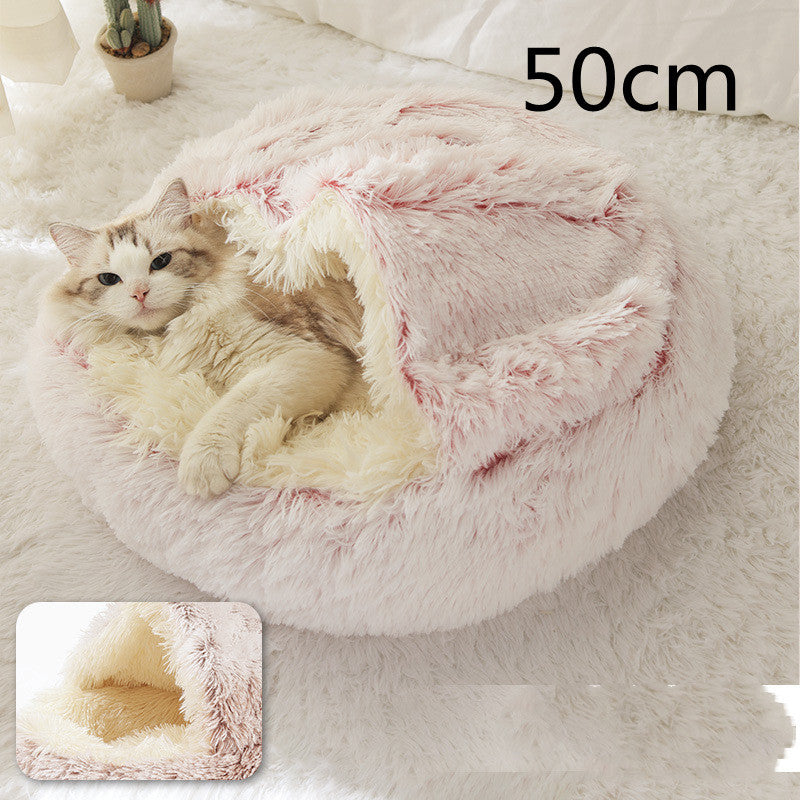Winter Round Plush Warm Bed