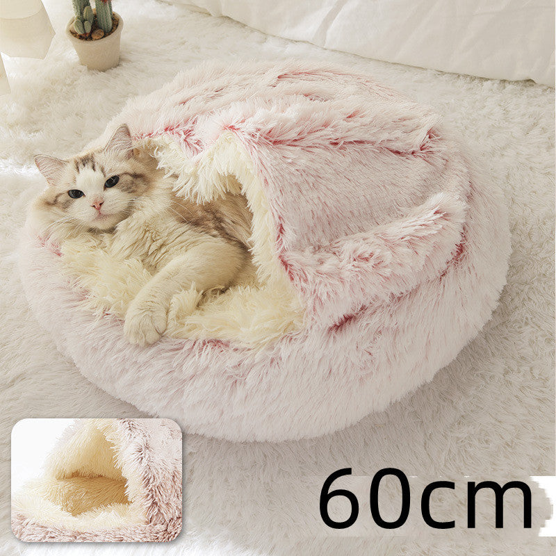 Winter Round Plush Warm Bed