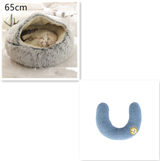 Winter Round Plush Warm Bed