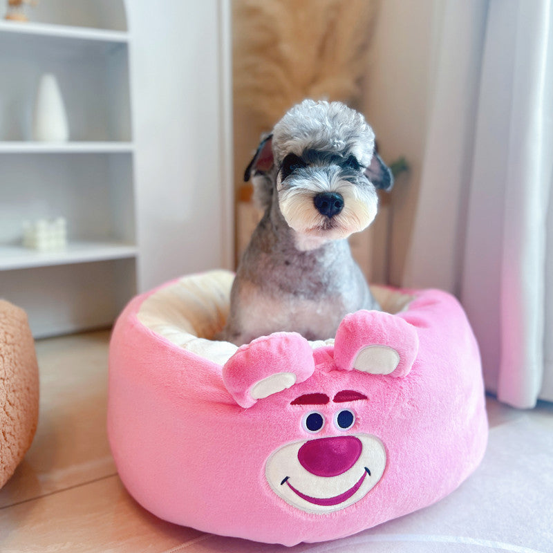 Universal Autumn And Winter Plush Round Pet Bed