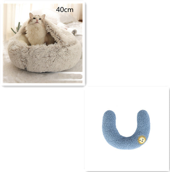 Winter Round Plush Warm Bed
