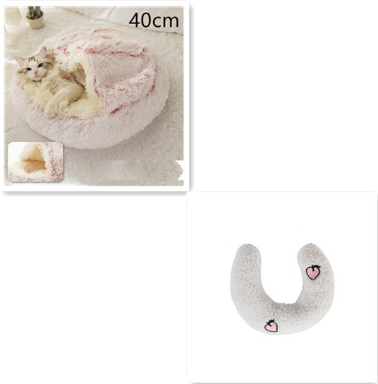 Winter Round Plush Warm Bed