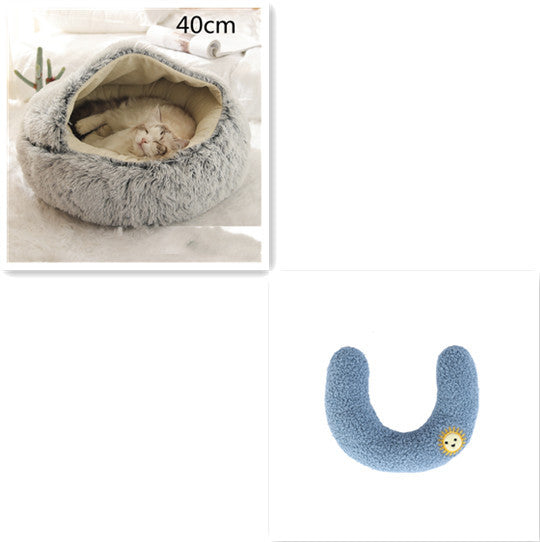 Winter Round Plush Warm Bed